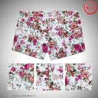 dames abercrombie classic shorts flower pattern wit Sport Kleren Kopen yowcx278